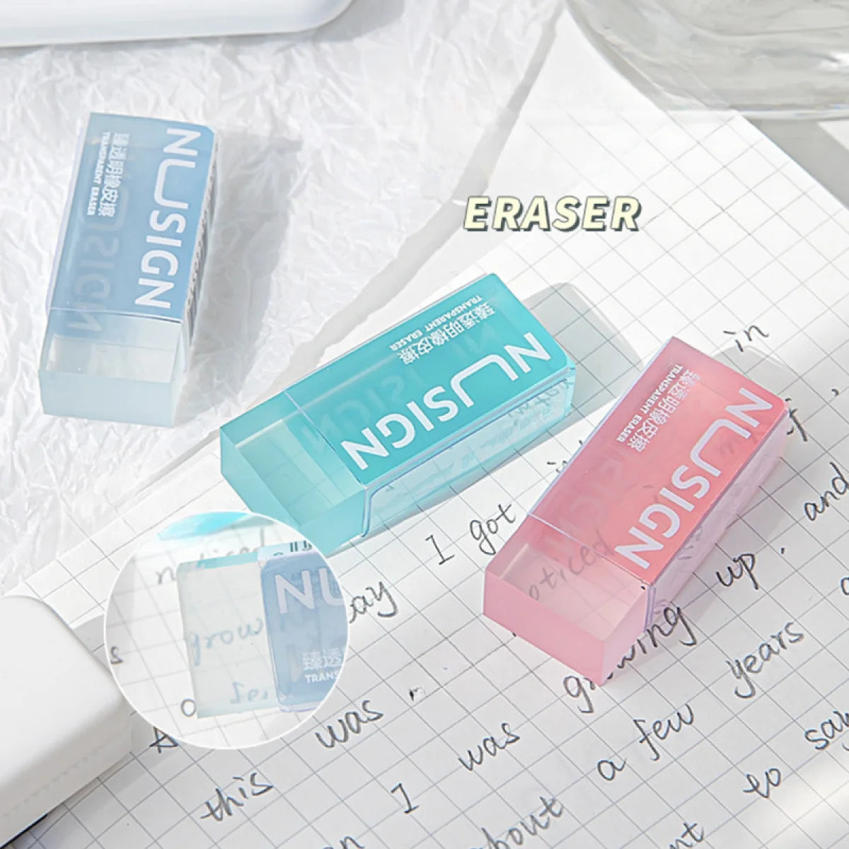 DELI Lovely Transparent Eraser: