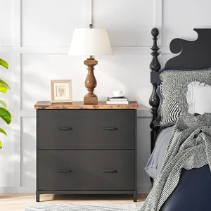 2-Drawer Lateral File Cabinet – Wood Filing Storage for A4 & Letter Size