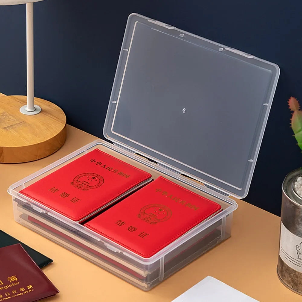 Transparent A4 File Storage Box