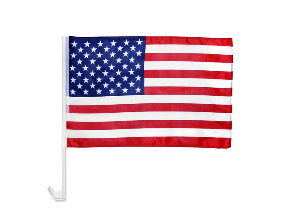 American Car & Window Flag with Plastic Pole