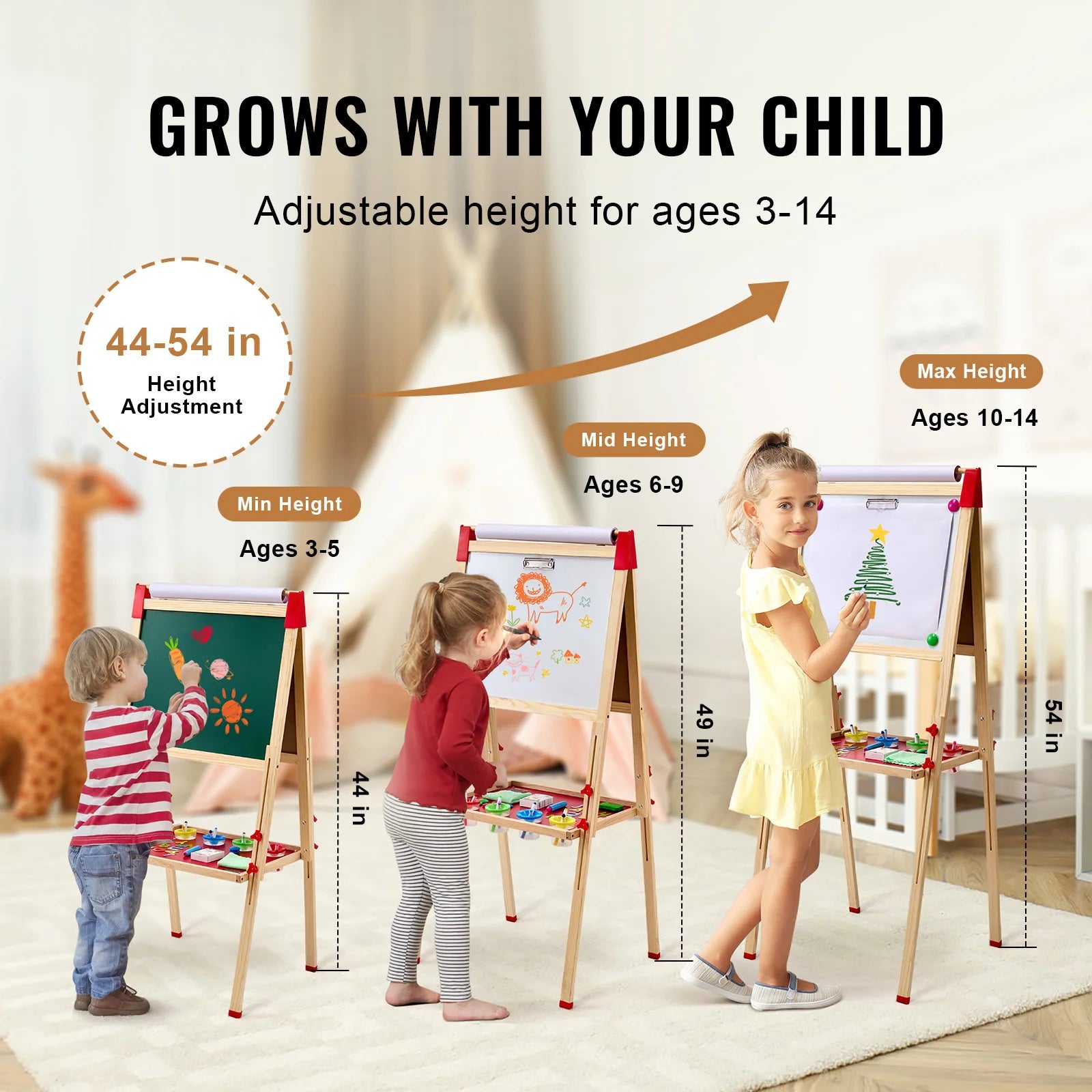 Children’s Magnetic Drawing Board & Easel: