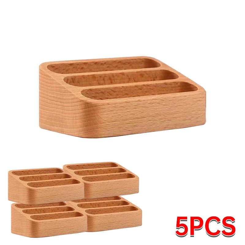 Wood Business Card Holder – Desktop Organizer Stand: