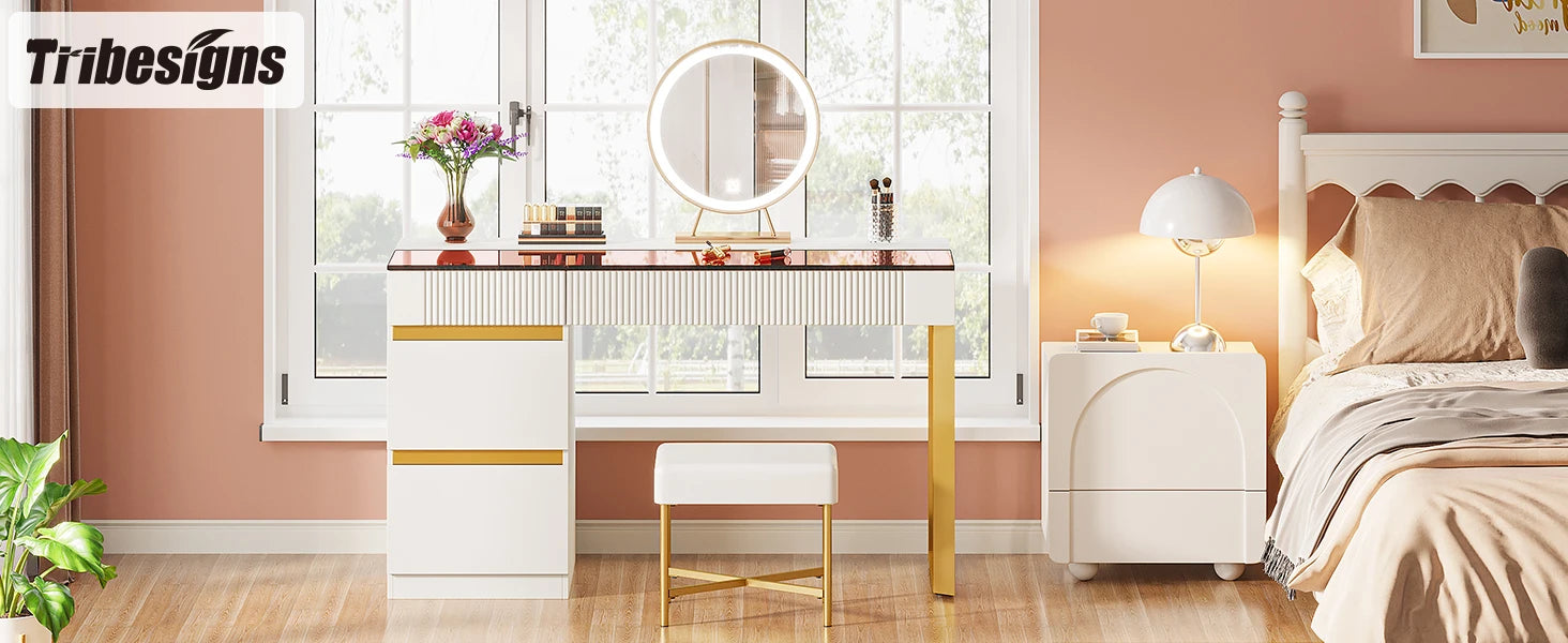 Tribesigns Computer Desk with 4 Drawers