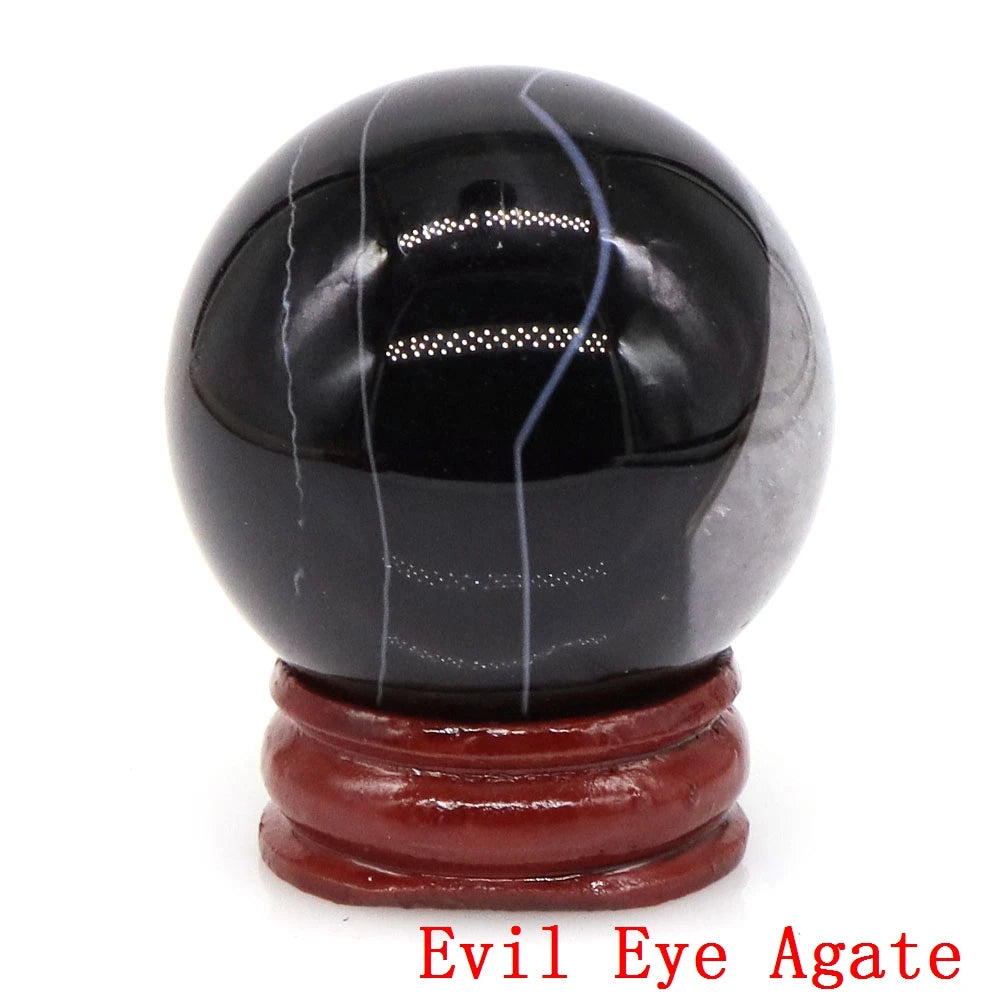 Natural Gemstone Crystal Ball with Stand