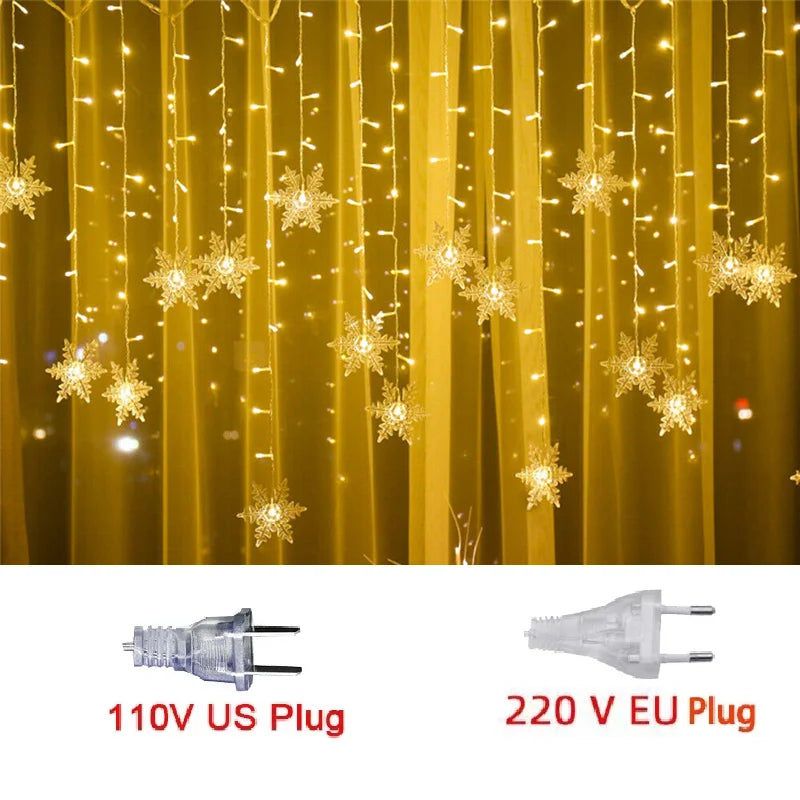 Snowflake Curtain LED Fairy Lights