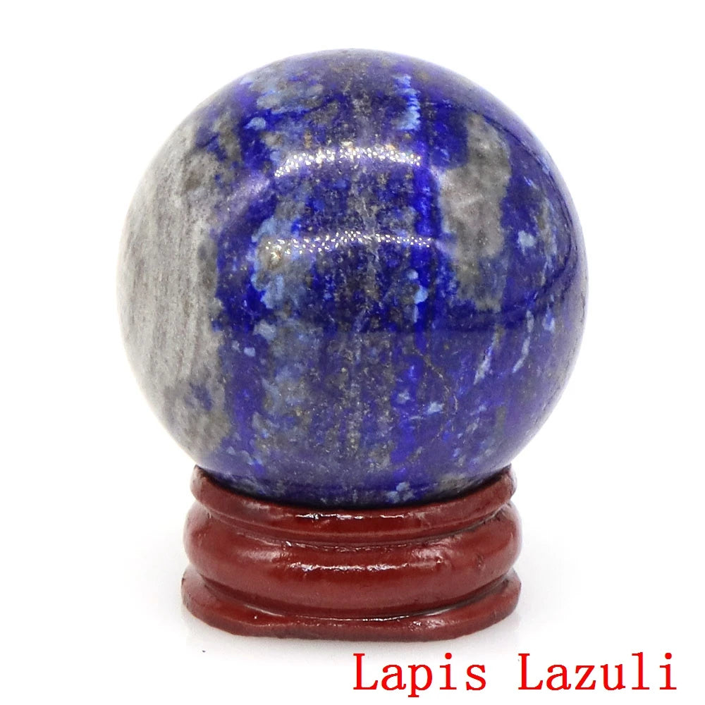 Natural Gemstone Crystal Ball with Stand