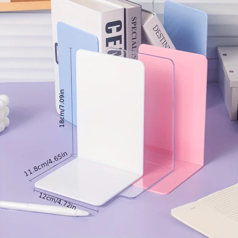 4/8PCS Clear Acrylic Bookends