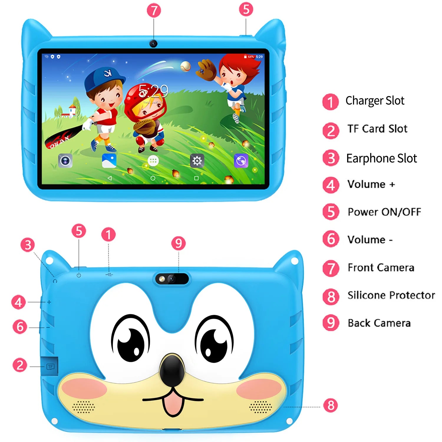 BDF 7" Kids Tablet – 4GB+64GB