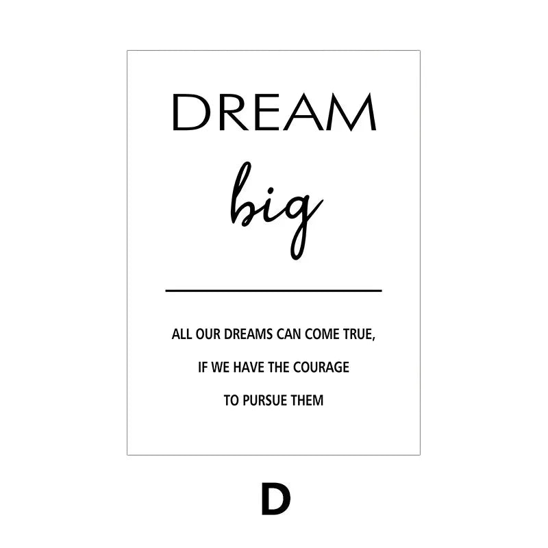 Black and White Motivational Canvas Art