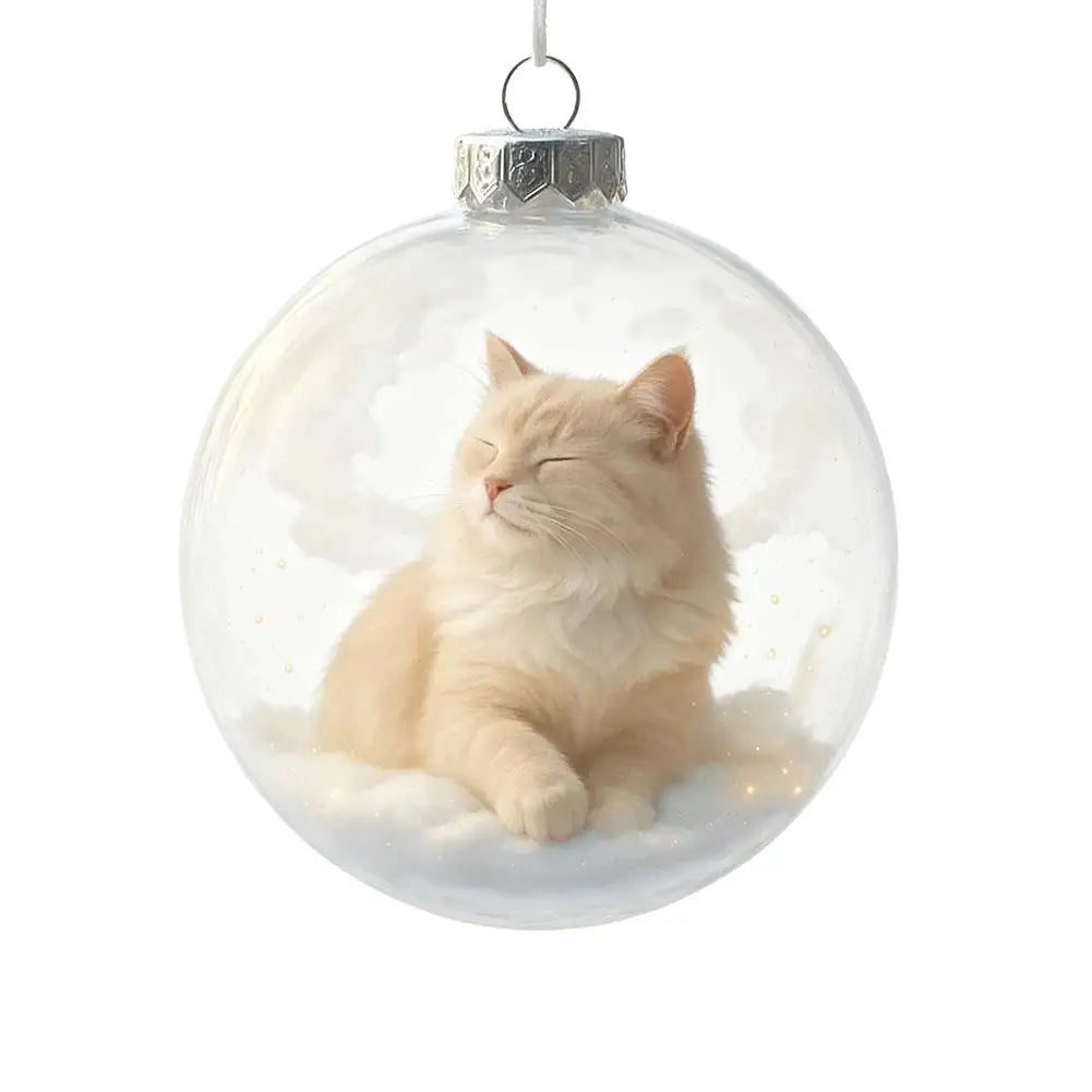 Cat Acrylic Christmas Ball Ornament