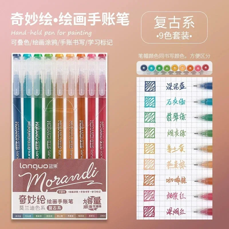 198/6 PCS Morandi Gel Pen Set
