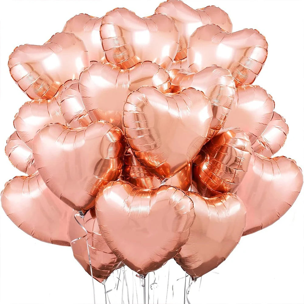 Red Heart Foil Balloons 18inch Party Decor