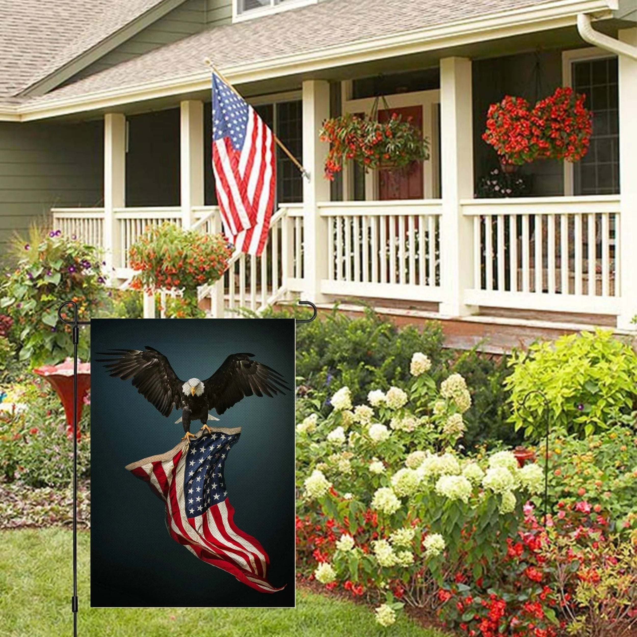 Patriot Eagle Garden Flag