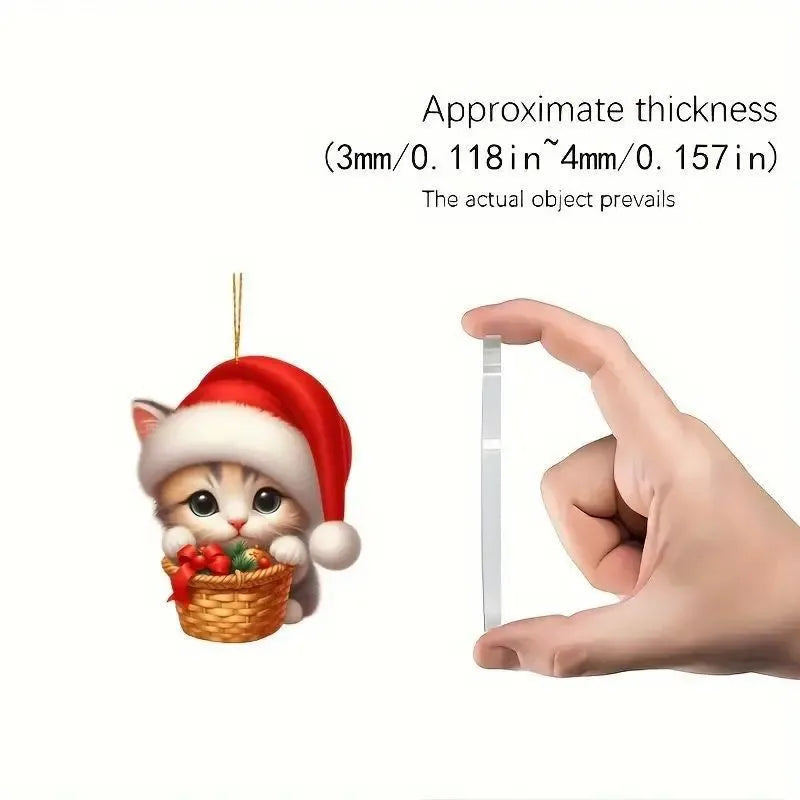 2D Acrylic Christmas Cat & Snowman Ornament