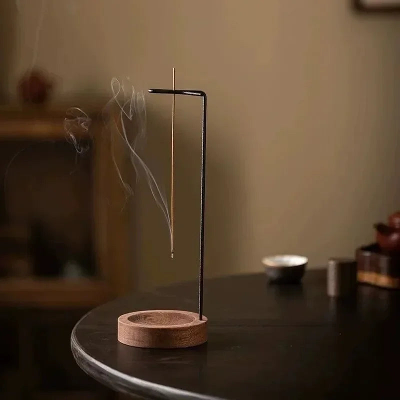 Upside Down Incense Burner – Wooden Holder & Tray