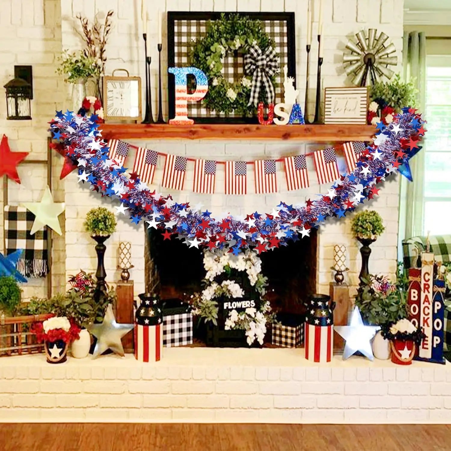 Patriotic Star Garland