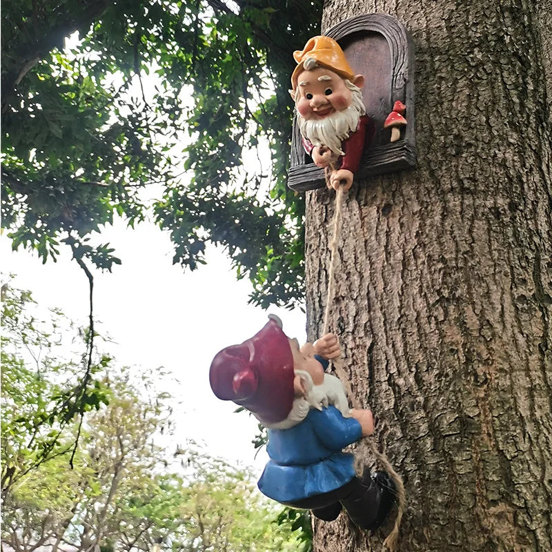 Climbing Garden Gnome Statue