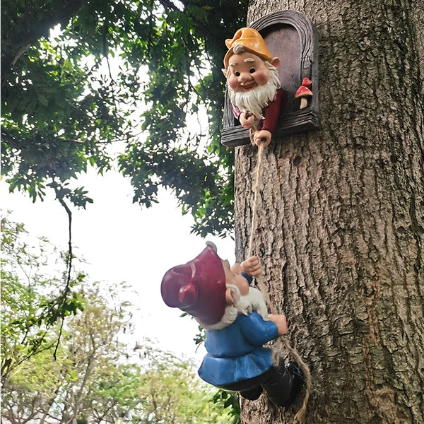 Climbing Garden Gnome Statue