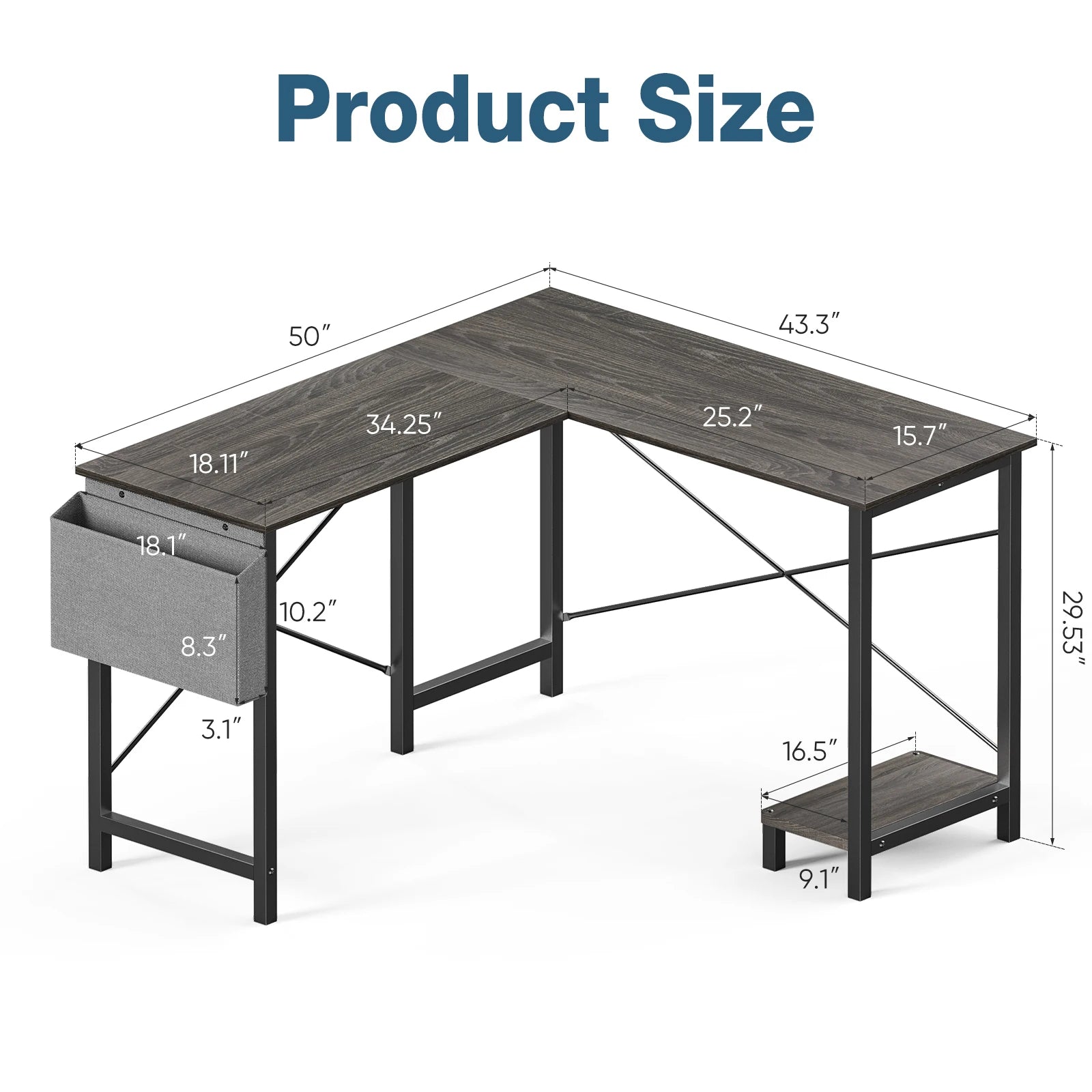 JHK Gaming Corner Office Table