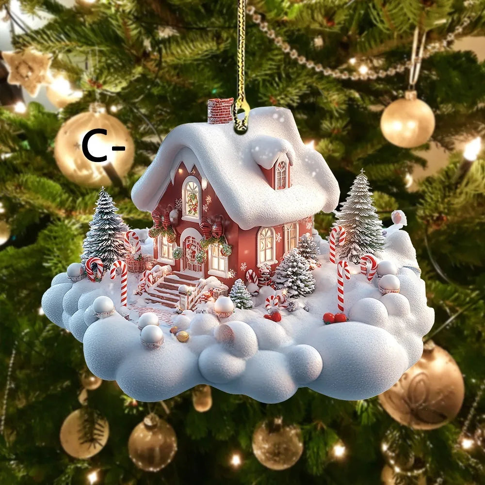 Acrylic Snow House Christmas Ornament