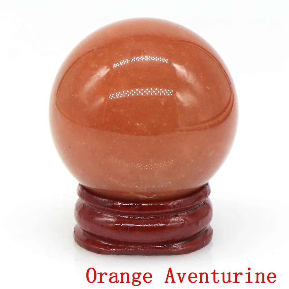 Natural Gemstone Crystal Ball with Stand