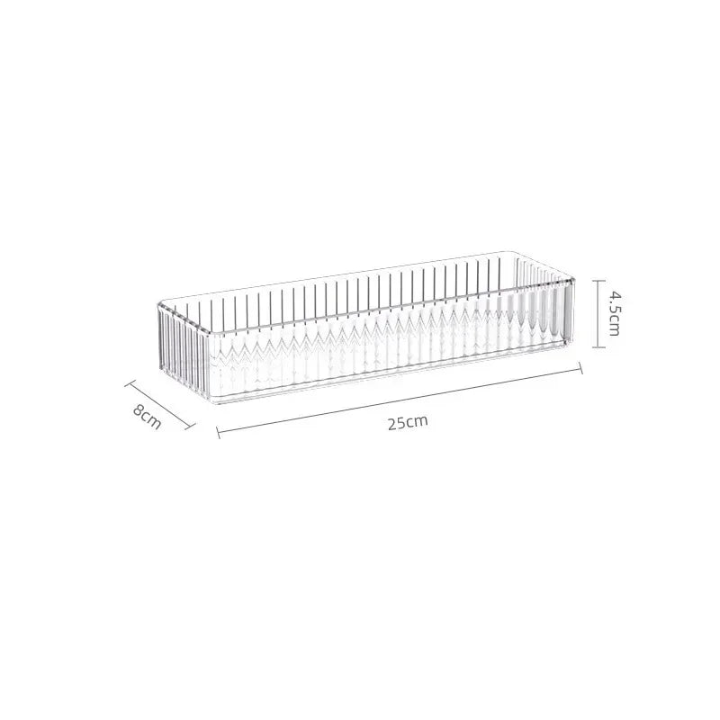Clear Desk Organizer Box – Stackable Plastic Storage Drawer