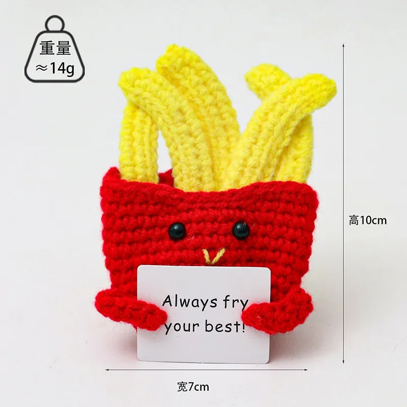 Positive Crochet Doll with Affirmation Card
