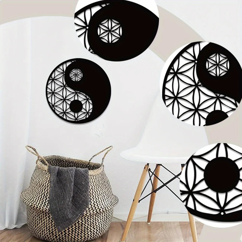 Black Metal Yin Yang Wall Art – Zen Home Décor