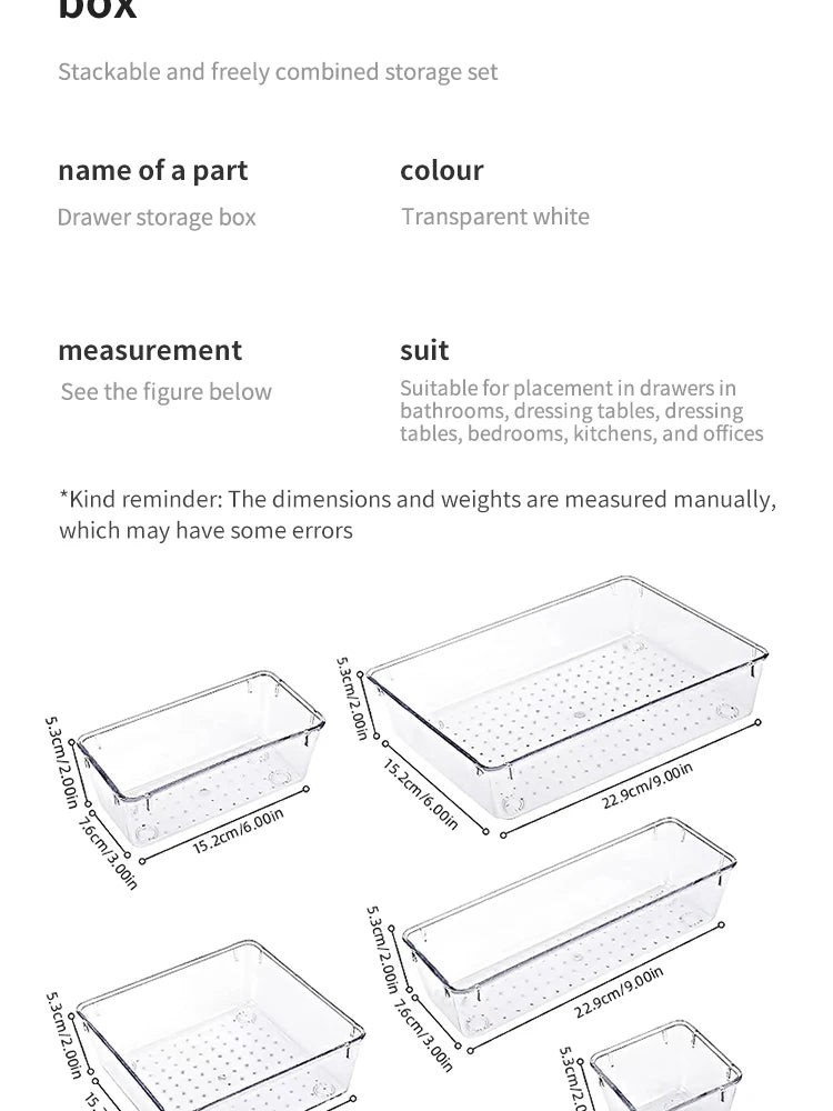 Clear Drawer Organizer Set