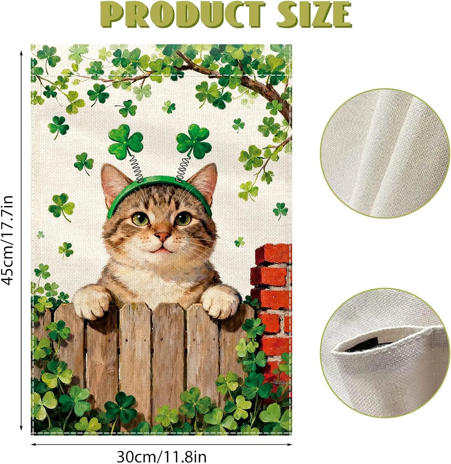 St. Patrick's Day Cat Garden Flag