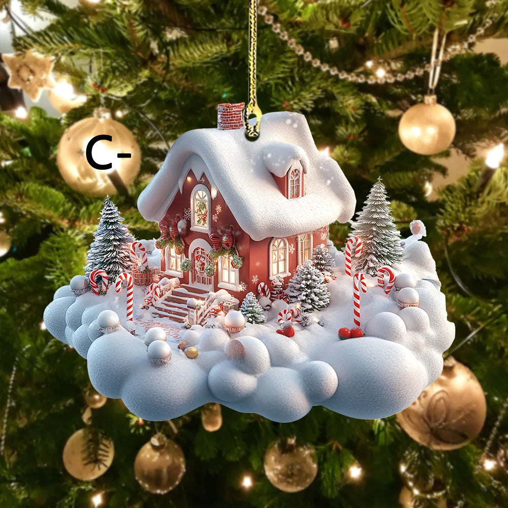 Acrylic Snow House Christmas Ornament