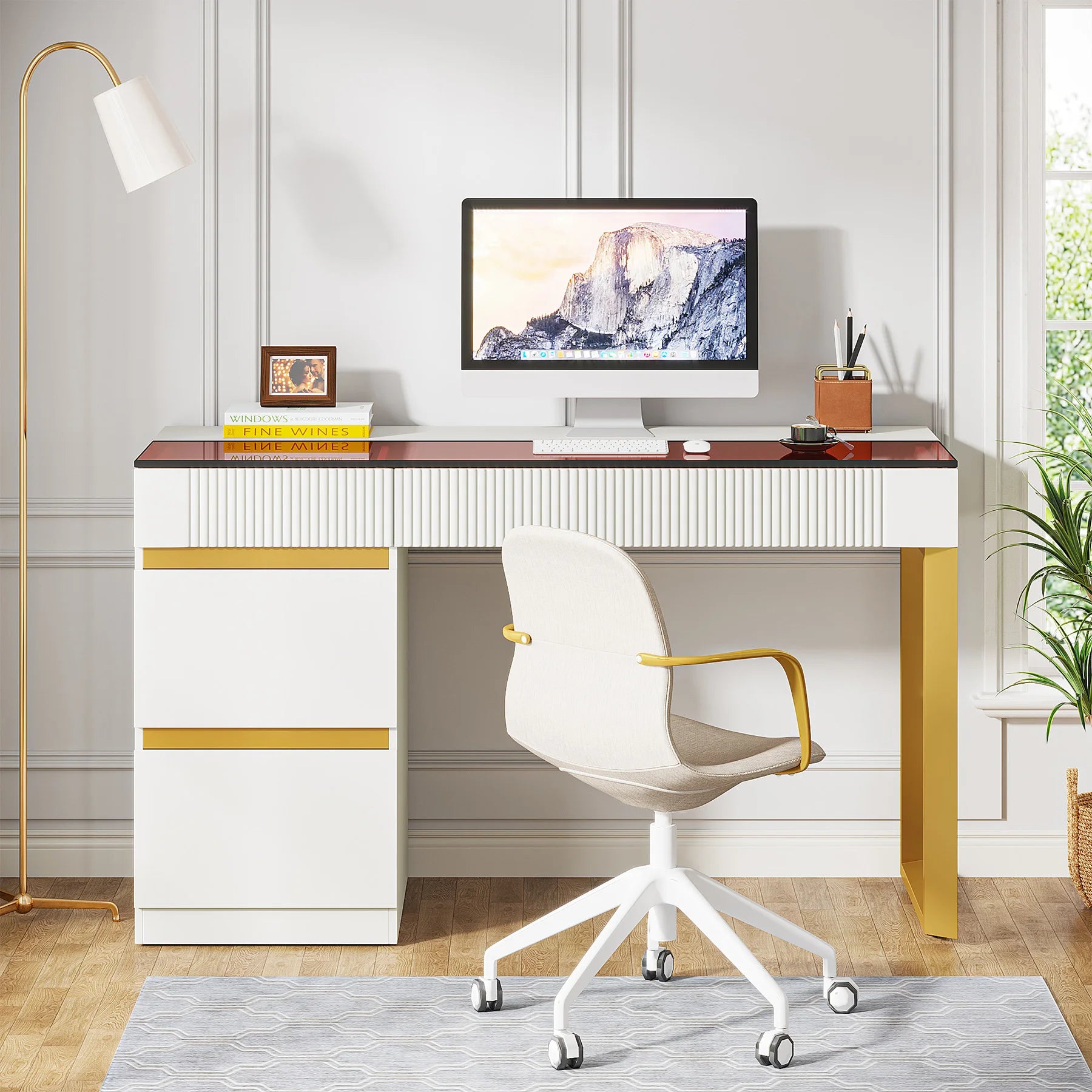 Tribesigns Computer Desk with 4 Drawers