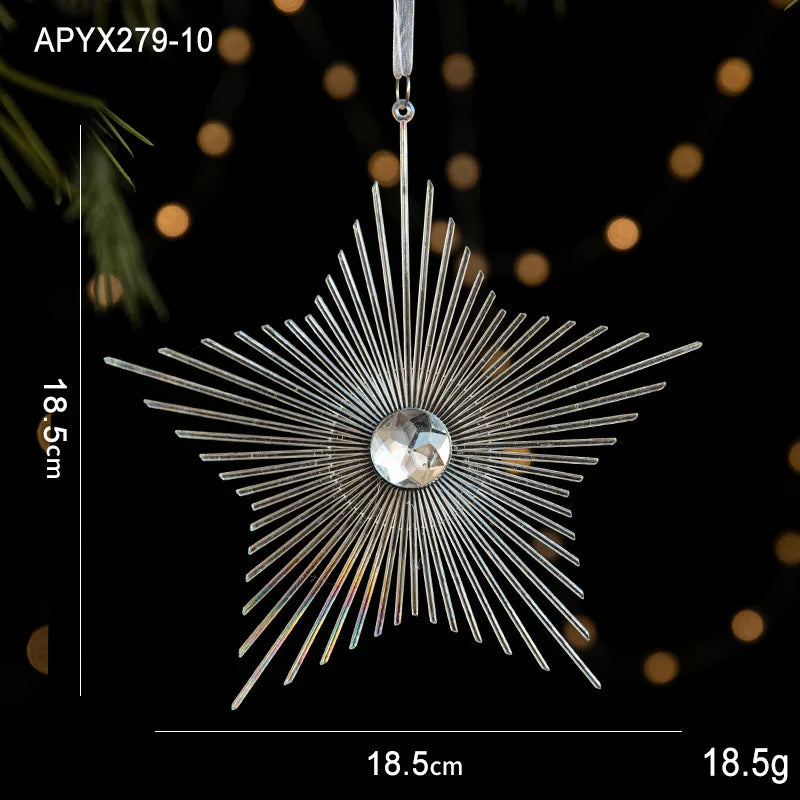 Acrylic Snowflake & Reindeer Christmas Pendant
