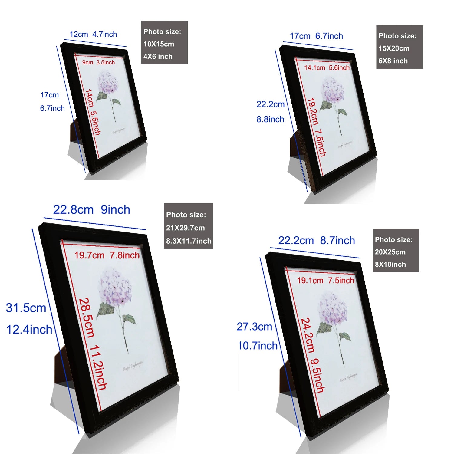 5PCS Wooden Photo Frame Set