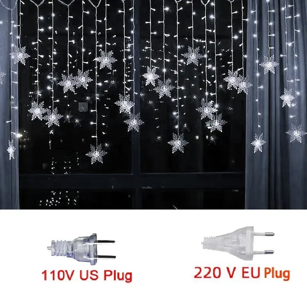 Snowflake Curtain LED Fairy Lights