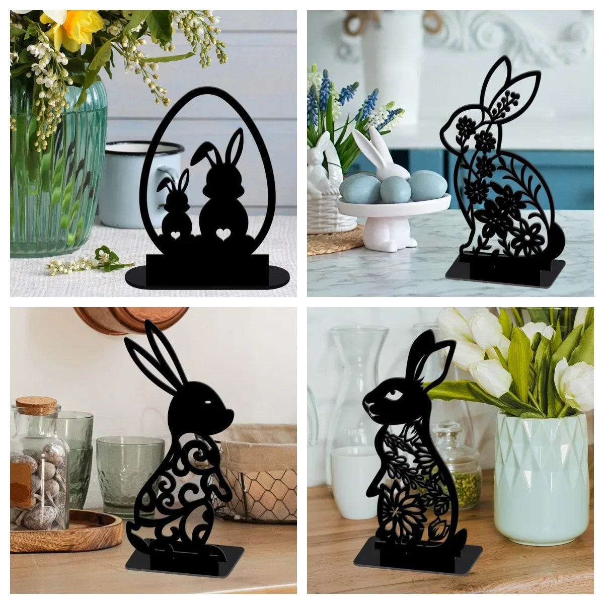 Solar Bunny Garden Statue with LED Light