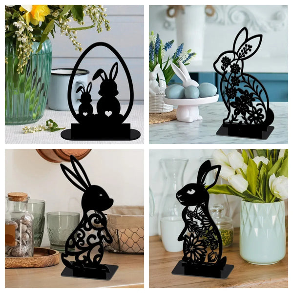 Solar Bunny Garden Statue with LED Light