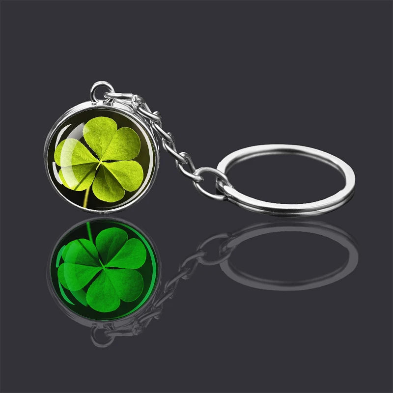 Glow-in-the-Dark Four-Leaf Clover Keychain