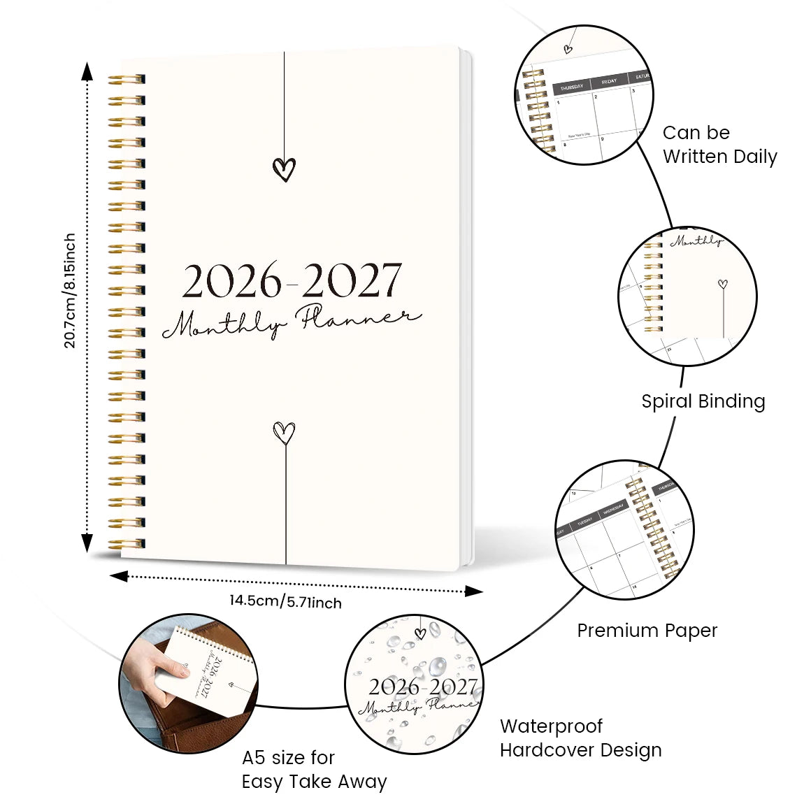 2026–2027 A5 Weekly & Monthly Planner