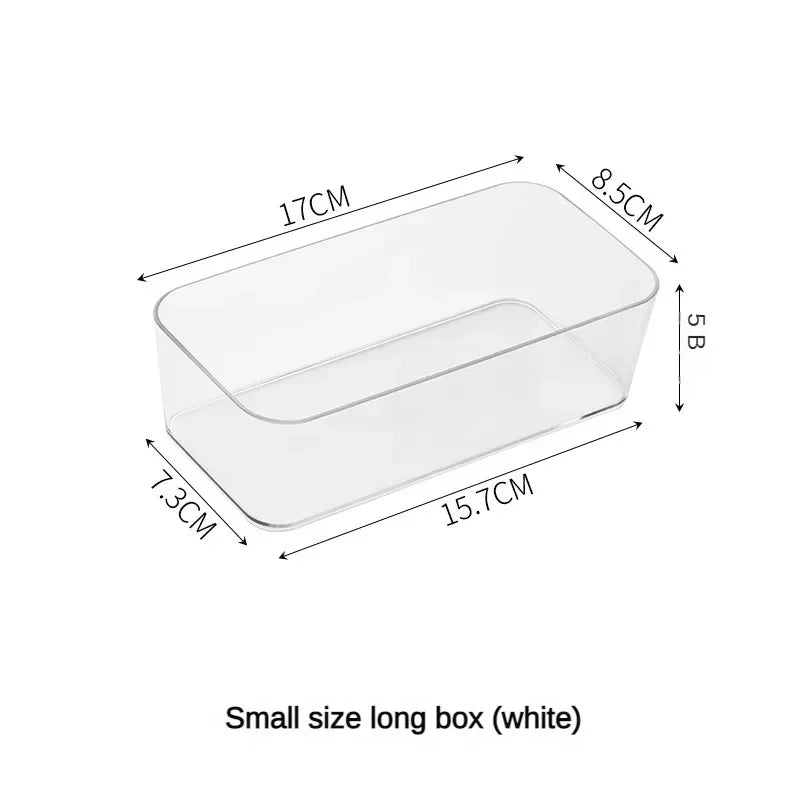 Clear Desk Organizer Box – Stackable Plastic Storage Drawer