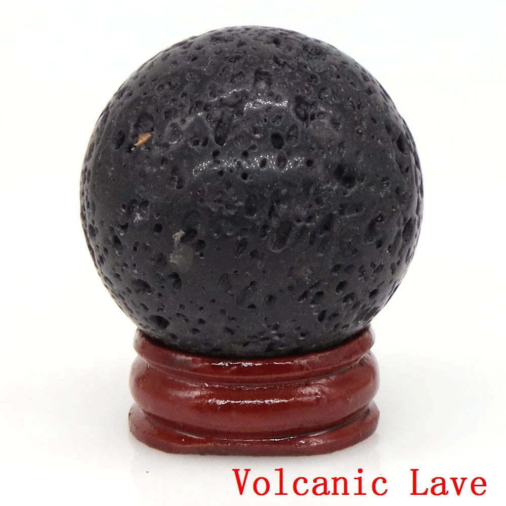 Natural Gemstone Crystal Ball with Stand