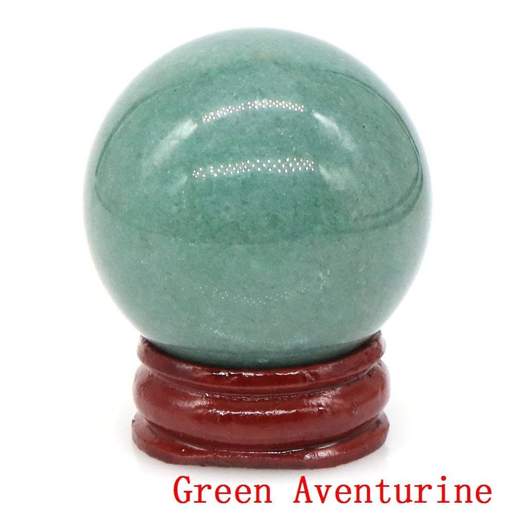 Natural Gemstone Crystal Ball with Stand