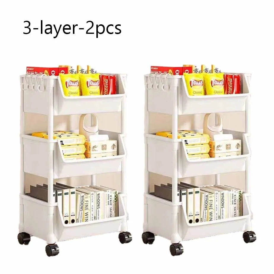 Plastic Rolling Utility Cart with Handle
