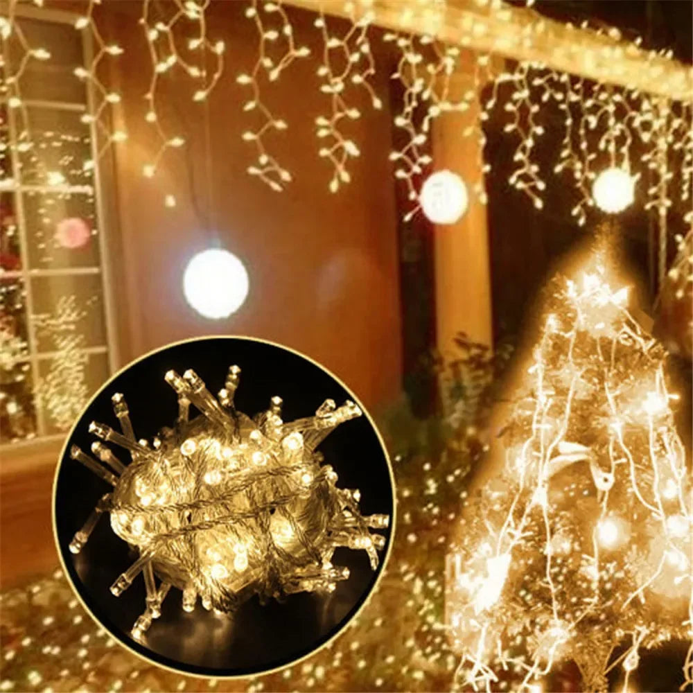 LED Icicle Christmas String Lights