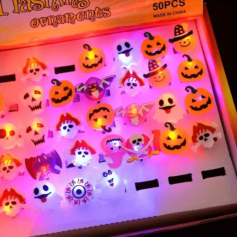 50pcs Glow-in-the-Dark Halloween Rings