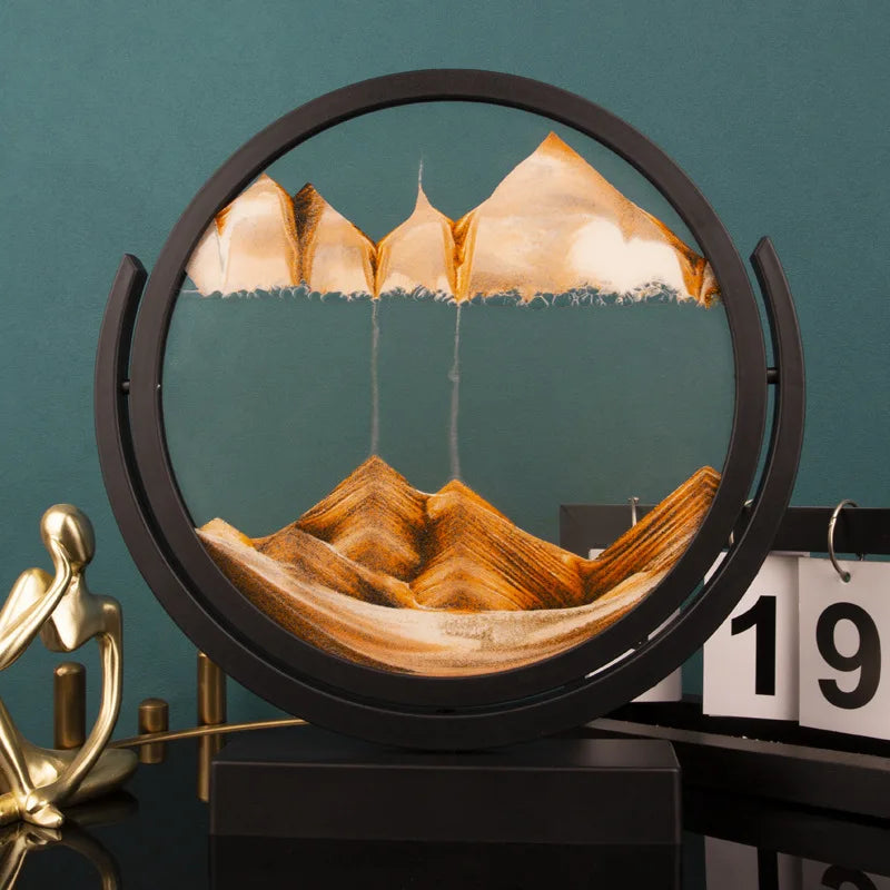 Round Rotating 3D Moving Sand Art