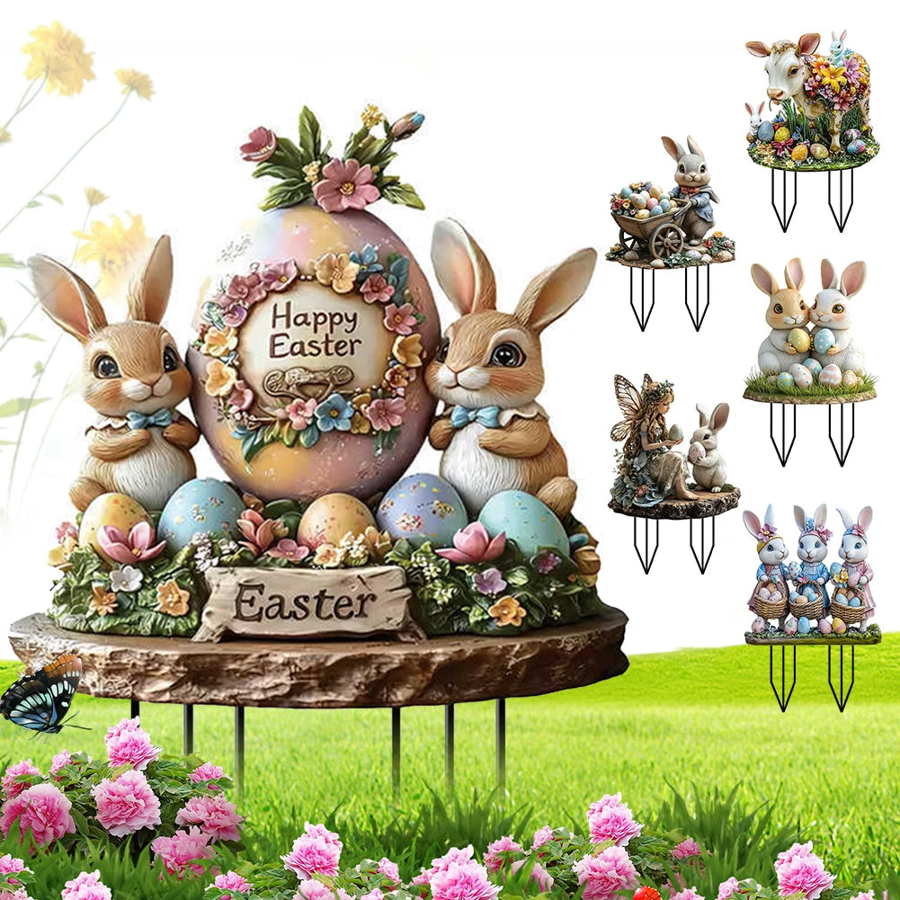 Easter Bunny Acrylic Garden Stake
