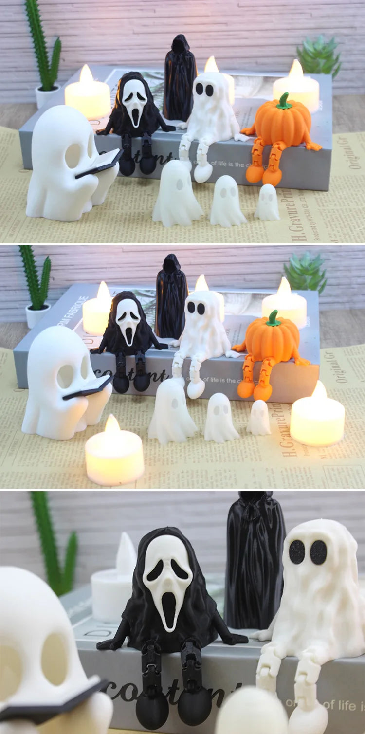 Halloween Choir Ghost & Pumpkin Man Figurine
