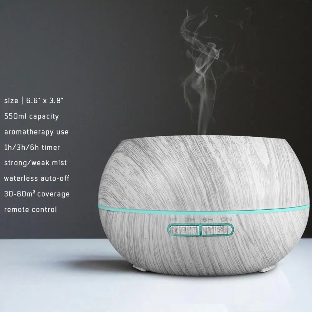 550ml Wood Grain Essential Oil Diffuser