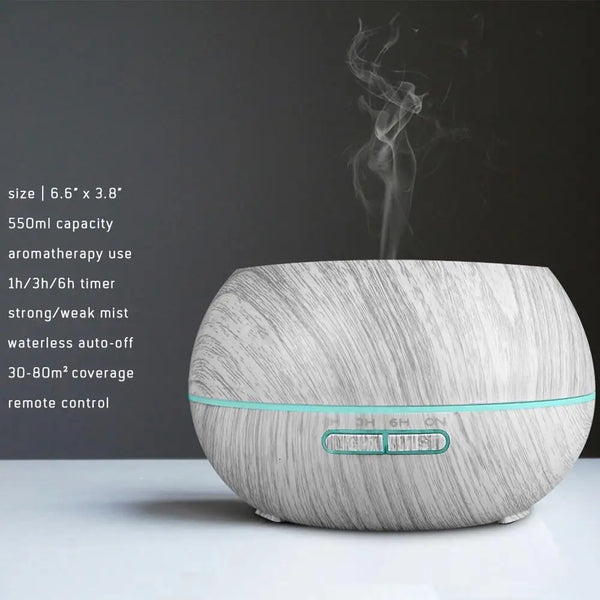 550ml Wood Grain Essential Oil Diffuser
